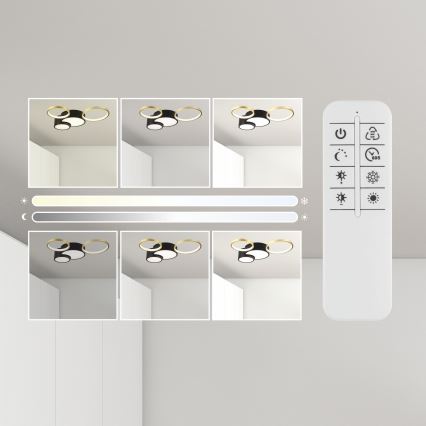 Plafon ściemnialny ALIZEE LED/30W/230V 3000-6500K czarny/złoty