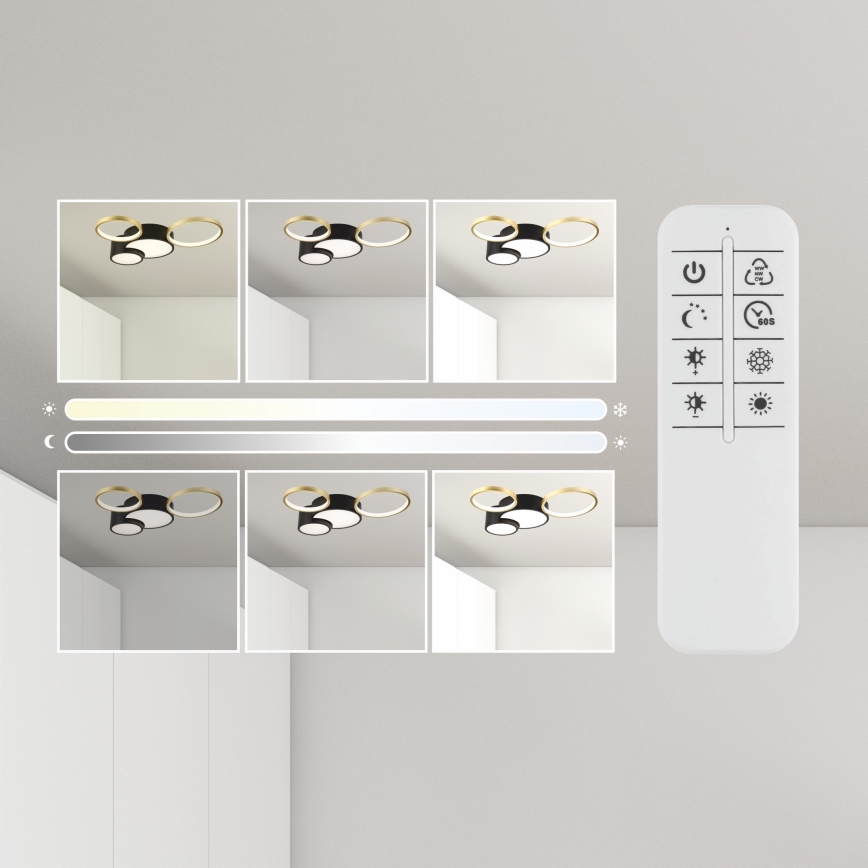 Plafon ściemnialny ALIZEE LED/30W/230V 3000-6500K czarny/złoty