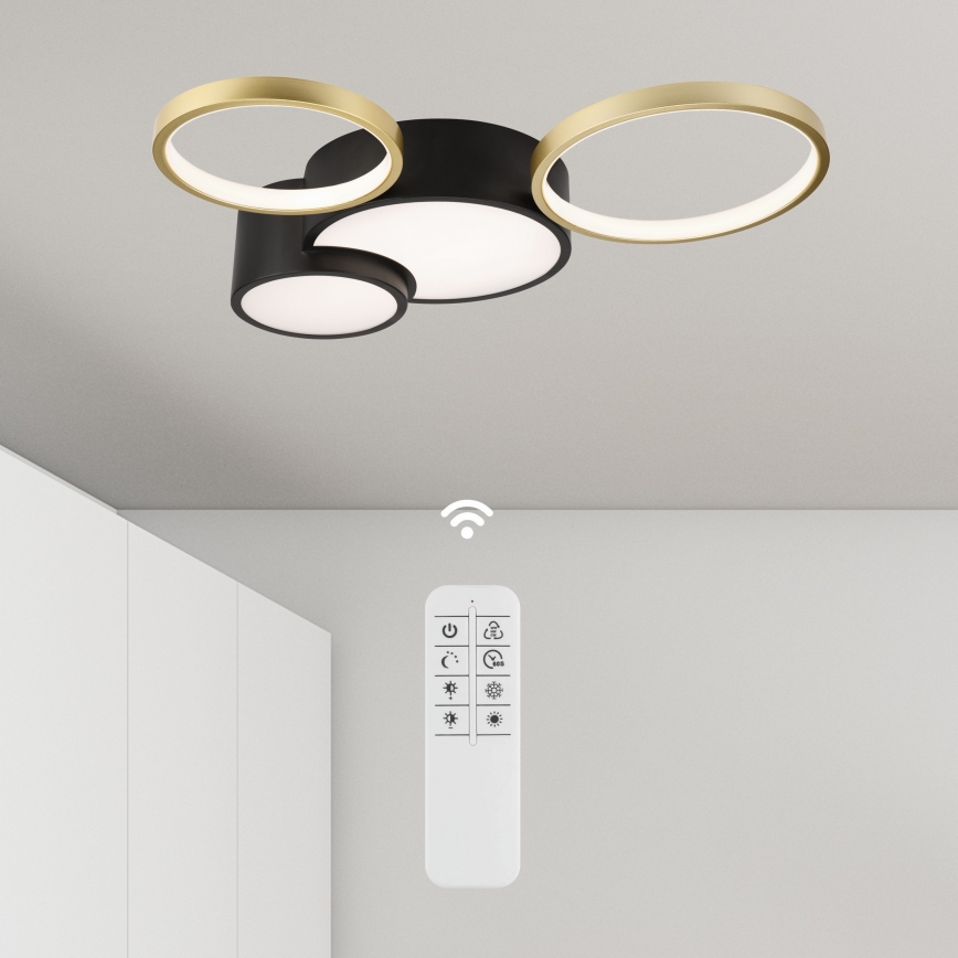 Plafon ściemnialny ALIZEE LED/30W/230V 3000-6500K czarny/złoty