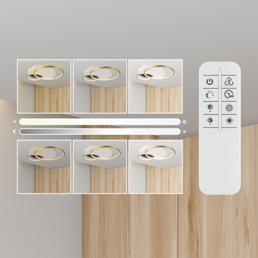 Plafon ściemnialny BENITO LED/31W/230V 3000-6500K biały/złoty