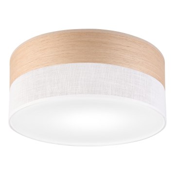 Plafon SIRJA WOOD 1xE27/15W/230V śr. 35 cm biały/dąb
