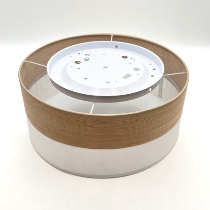 Plafon SIRJA WOOD 1xE27/15W/230V śr. 35 cm biały/dąb