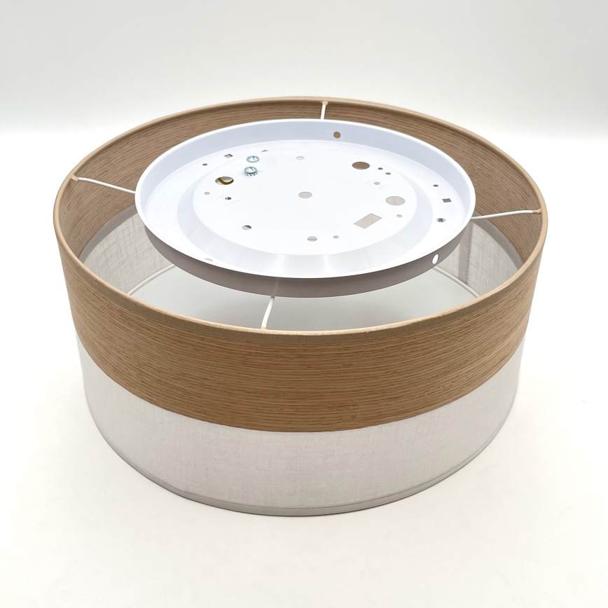 Plafon SIRJA WOOD 1xE27/15W/230V śr. 35 cm biały/dąb