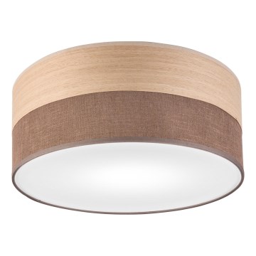 Plafon SIRJA WOOD 1xE27/15W/230V śr. 35 cm brązowy/dąb