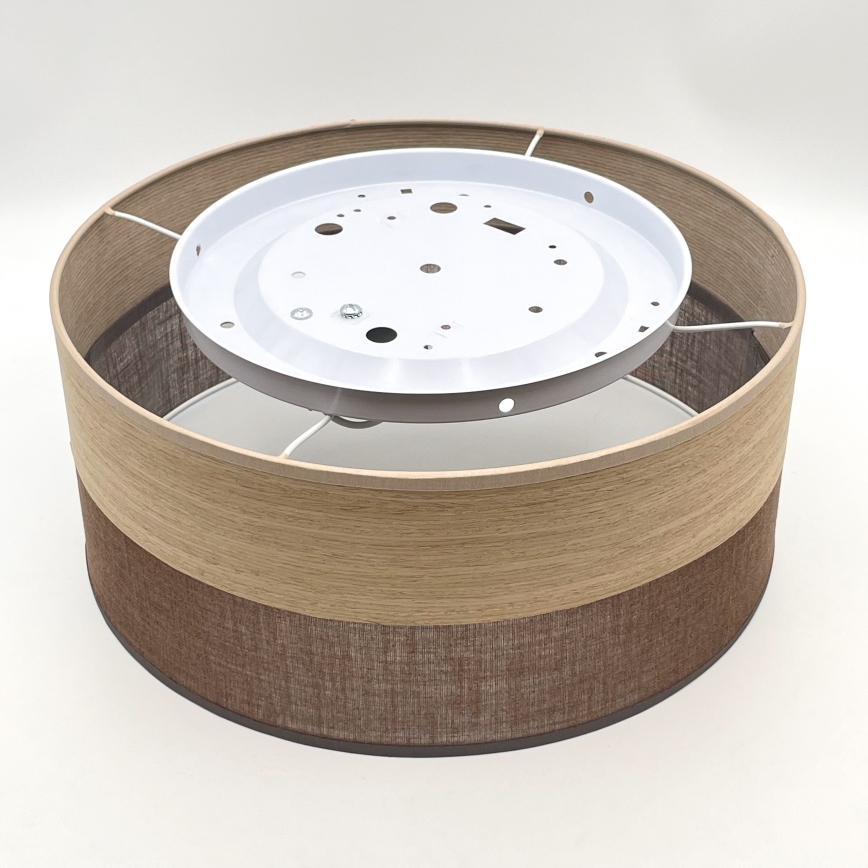 Plafon SIRJA WOOD 1xE27/15W/230V śr. 35 cm brązowy/dąb