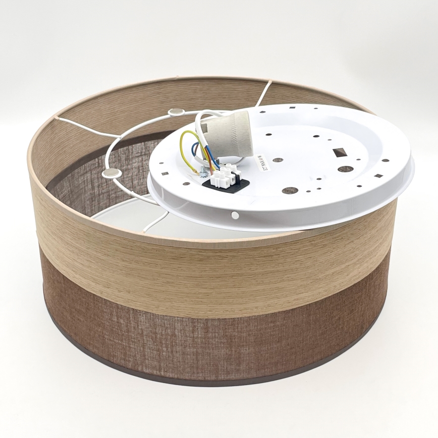 Plafon SIRJA WOOD 1xE27/15W/230V śr. 35 cm brązowy/dąb
