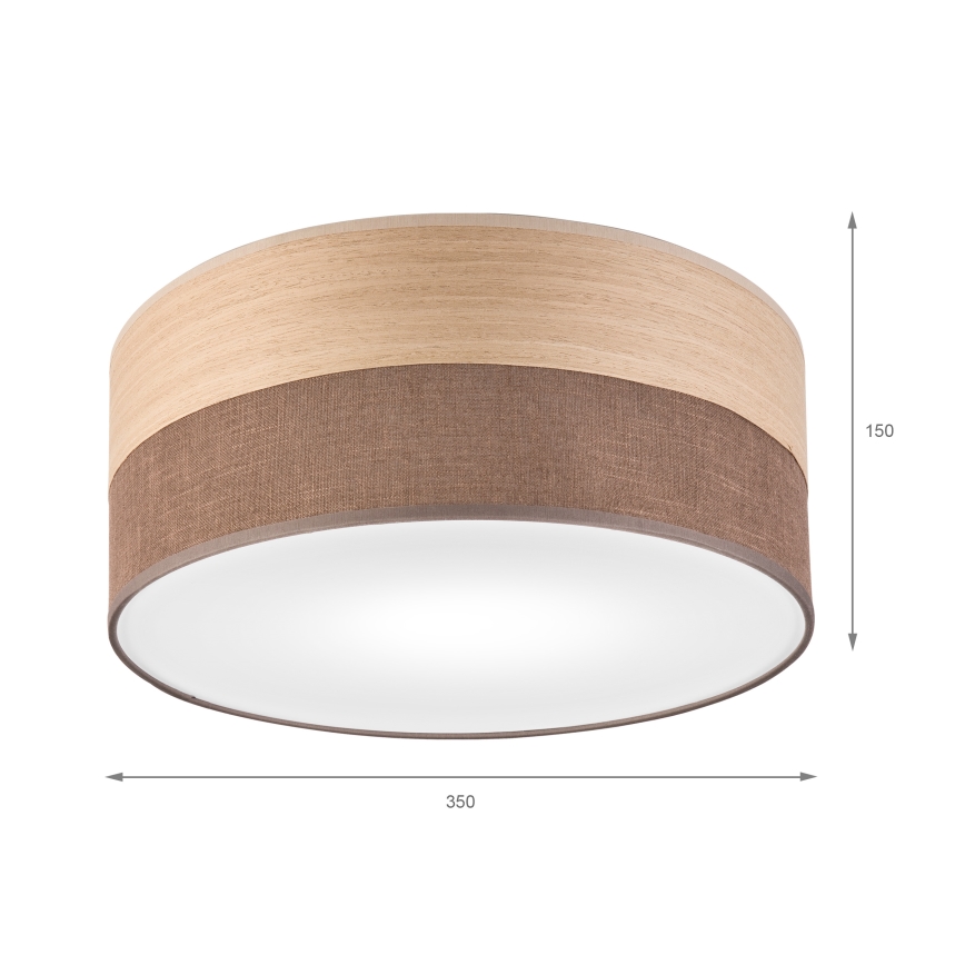 Plafon SIRJA WOOD 1xE27/15W/230V śr. 35 cm brązowy/dąb