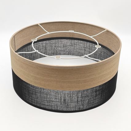 Plafon SIRJA WOOD 1xE27/15W/230V śr. 35 cm czarny/dąb