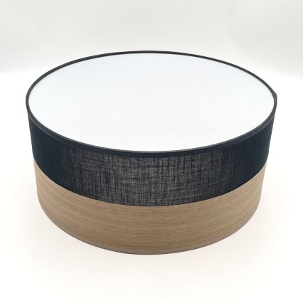 Plafon SIRJA WOOD 1xE27/15W/230V śr. 35 cm czarny/dąb