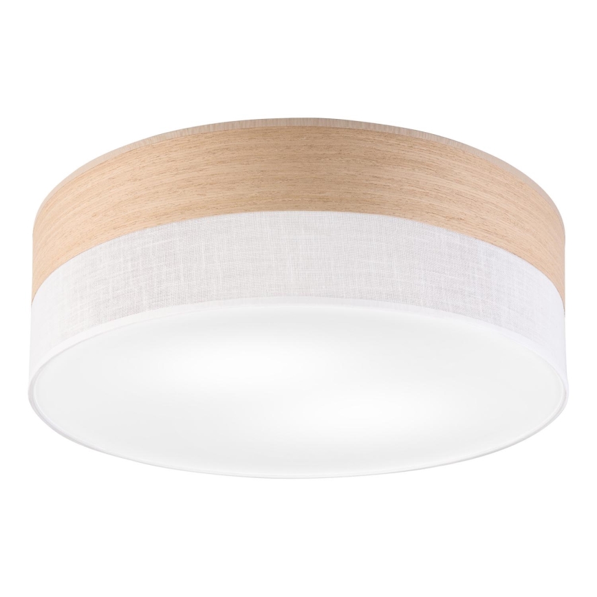 Plafon SIRJA WOOD 2xE27/15W/230V śr. 45 cm biały/dąb