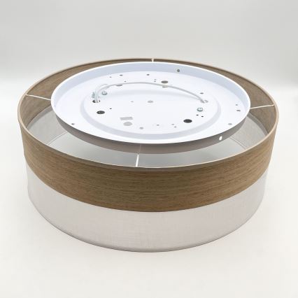 Plafon SIRJA WOOD 2xE27/15W/230V śr. 45 cm biały/dąb