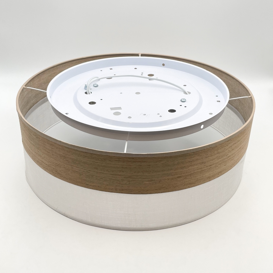 Plafon SIRJA WOOD 2xE27/15W/230V śr. 45 cm biały/dąb