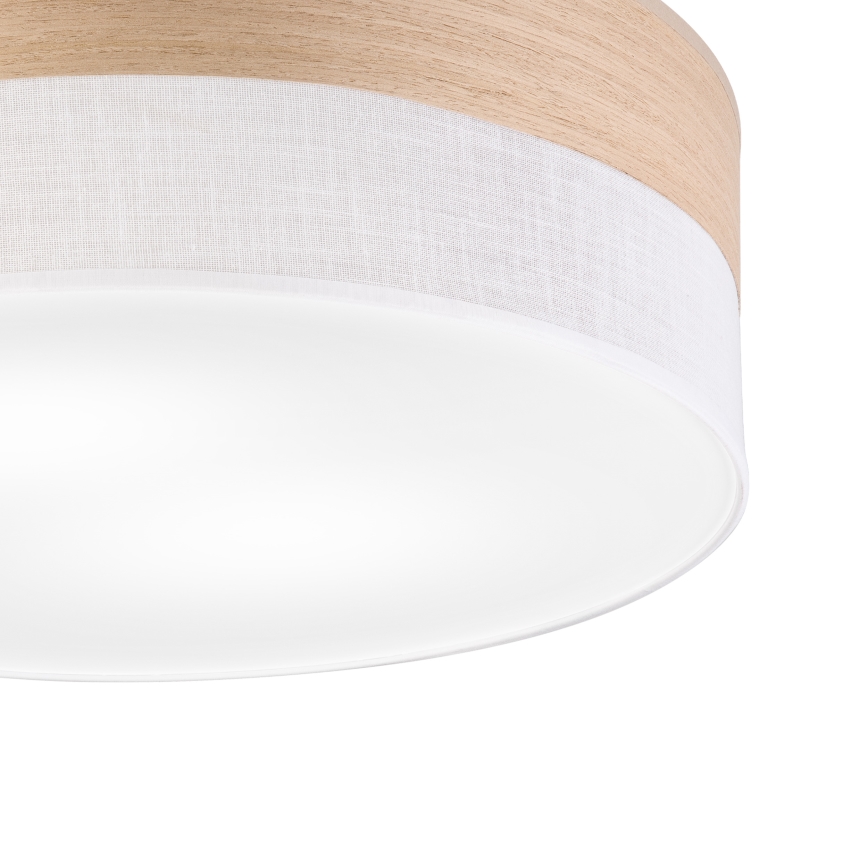 Plafon SIRJA WOOD 2xE27/15W/230V śr. 45 cm biały/dąb