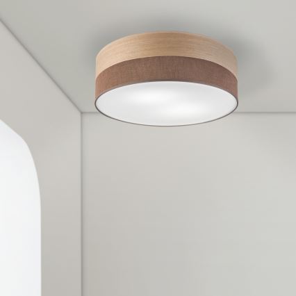 Plafon SIRJA WOOD 2xE27/15W/230V śr. 45 cm brązowy/dąb