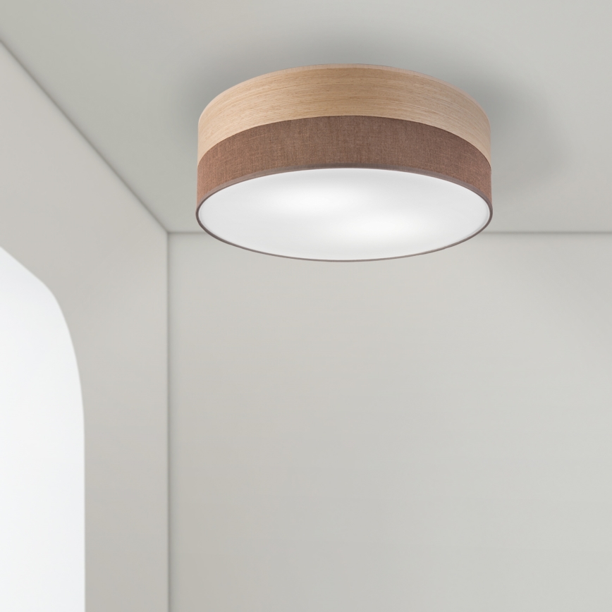 Plafon SIRJA WOOD 2xE27/15W/230V śr. 45 cm brązowy/dąb