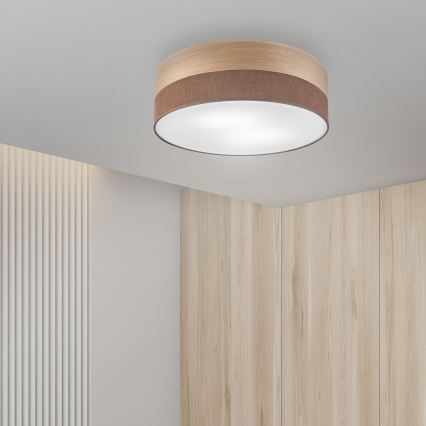 Plafon SIRJA WOOD 2xE27/15W/230V śr. 45 cm brązowy/dąb