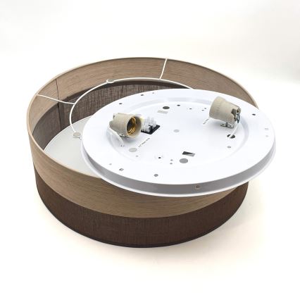 Plafon SIRJA WOOD 2xE27/15W/230V śr. 45 cm brązowy/dąb
