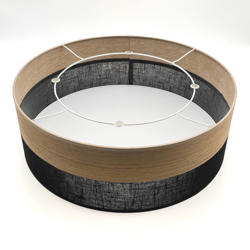 Plafon SIRJA WOOD 2xE27/15W/230V śr. 45 cm czarny/dąb
