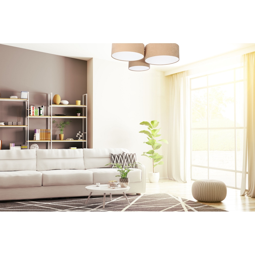 Plafon SPACE 3xE27/60W/230V beżowy/biały