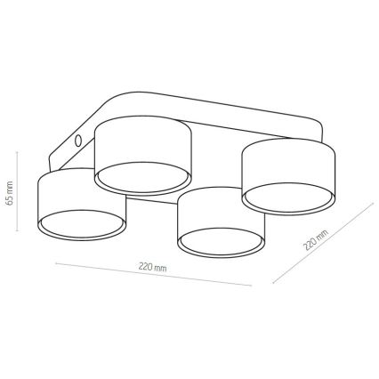 Plafon SPACE 4xGX53/15W/230V biały
