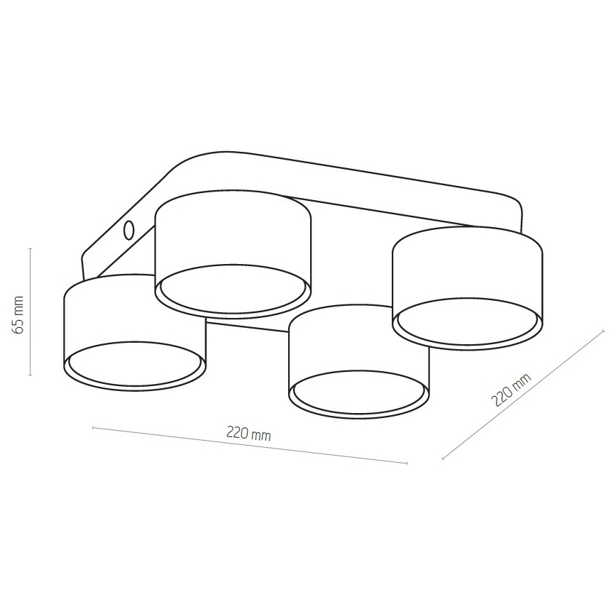 Plafon SPACE 4xGX53/15W/230V biały
