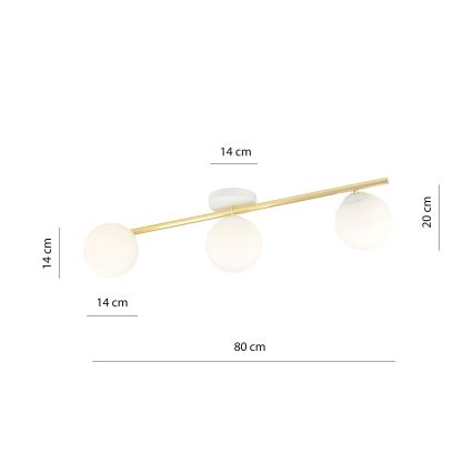 Plafon SPLENDI 3xE14/10W/230V biały/złoty
