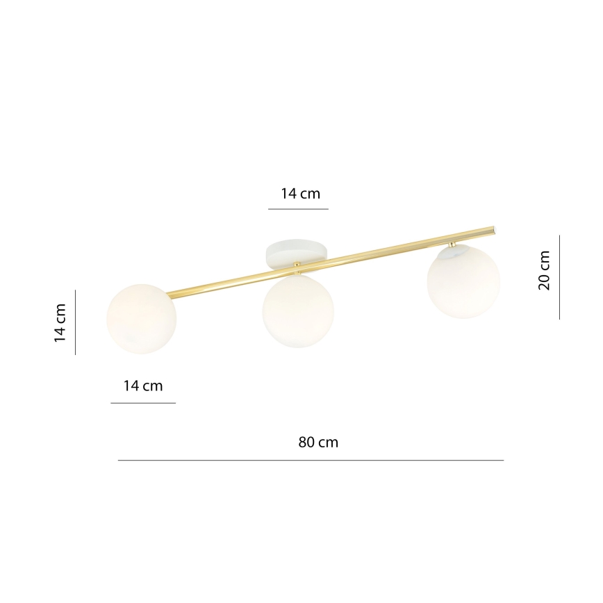 Plafon SPLENDI 3xE14/10W/230V biały/złoty