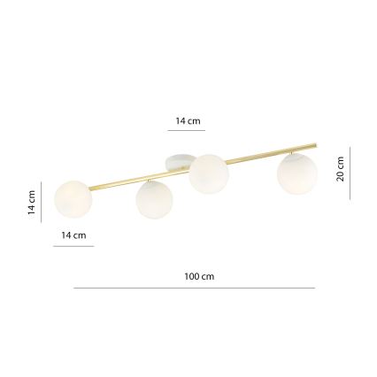 Plafon SPLENDI 4xE14/10W/230V biały/złoty