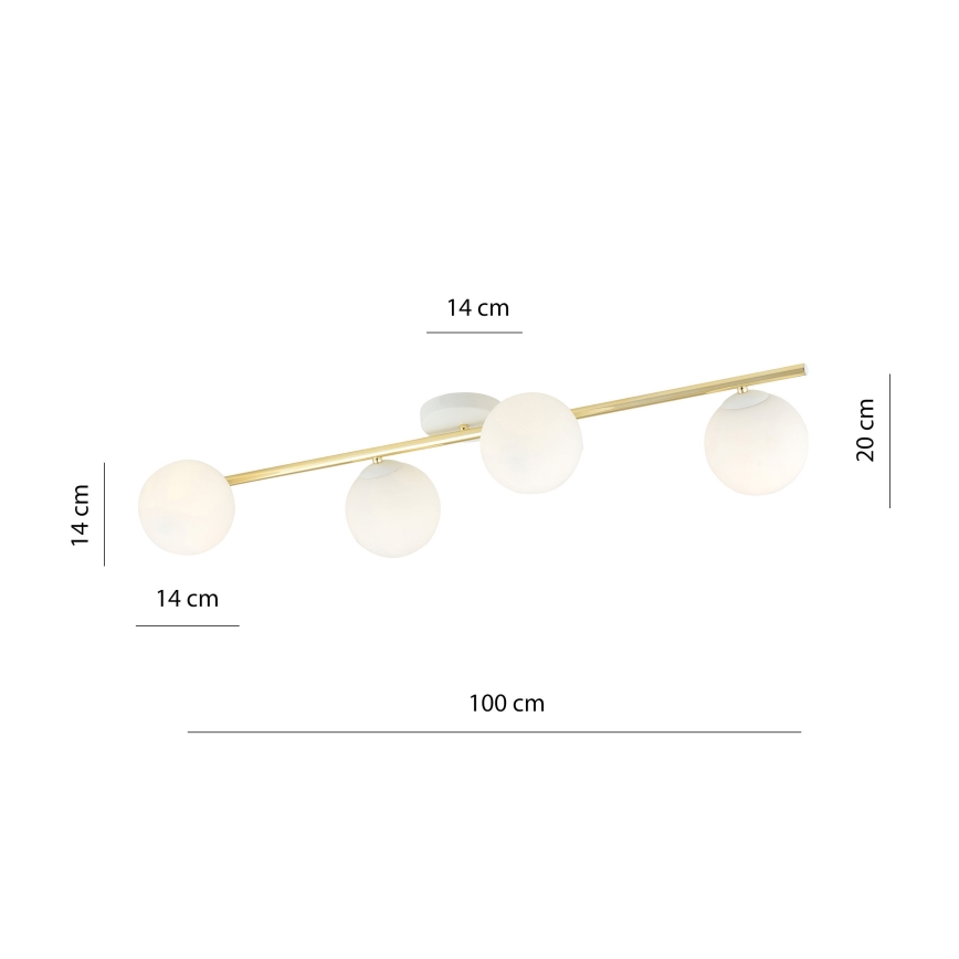Plafon SPLENDI 4xE14/10W/230V biały/złoty