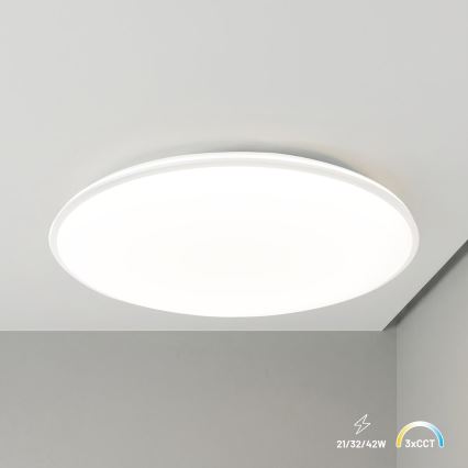 Plafon sufitowy LED HUGO 21/32/42W/230V 3000/4000/6500K śr. 45 cm IP54 biały