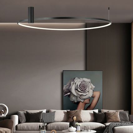 Plafon sufitowy LED RING S LED/50W/230V 3000/4000/6000K śr. 90 cm czarny