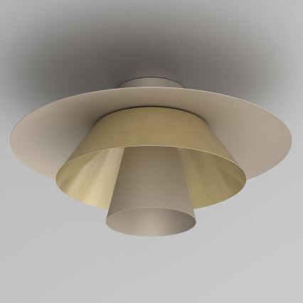 Plafon sufitowy PLATO 1xE27/15W/230V, śr. 32 cm, beżowy/złoty
