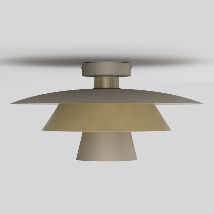 Plafon sufitowy PLATO 1xE27/15W/230V, śr. 32 cm, beżowy/złoty