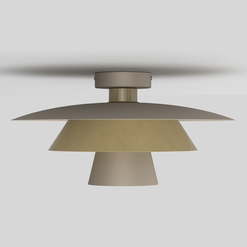 Plafon sufitowy PLATO 1xE27/15W/230V, śr. 32 cm, beżowy/złoty