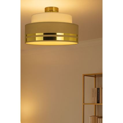 Plafon TAMI 1xE27/60W/230V beżowy/brązowy/złoty