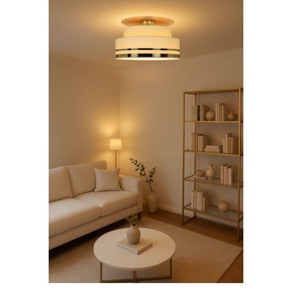 Plafon TAMI 1xE27/60W/230V beżowy/złoty