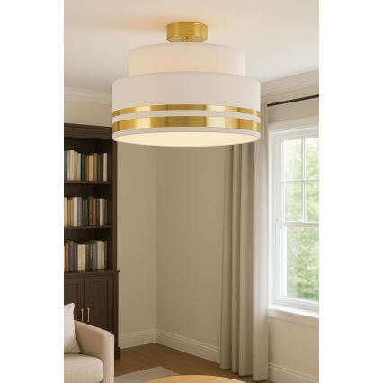Plafon TAMI 1xE27/60W/230V śr. 40 cm beżowy/złoty