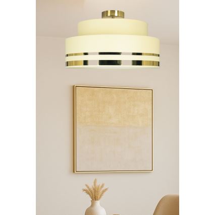 Plafon TAMI 1xE27/60W/230V śr. 40 cm beżowy/złoty