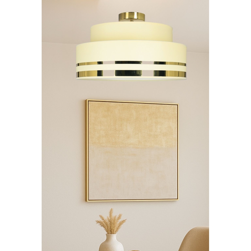 Plafon TAMI 1xE27/60W/230V śr. 40 cm beżowy/złoty