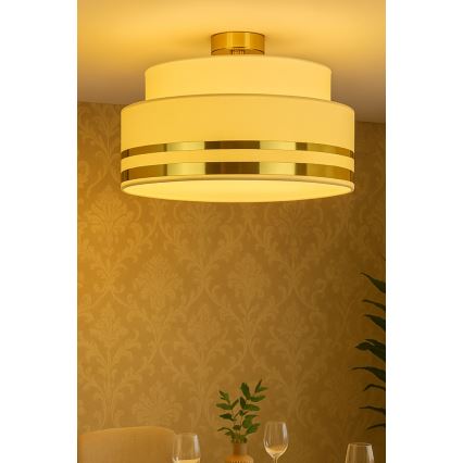 Plafon TAMI 1xE27/60W/230V śr. 40 cm beżowy/złoty