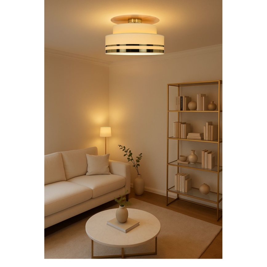 Plafon TAMI 1xE27/60W/230V śr. 40 cm beżowy/złoty
