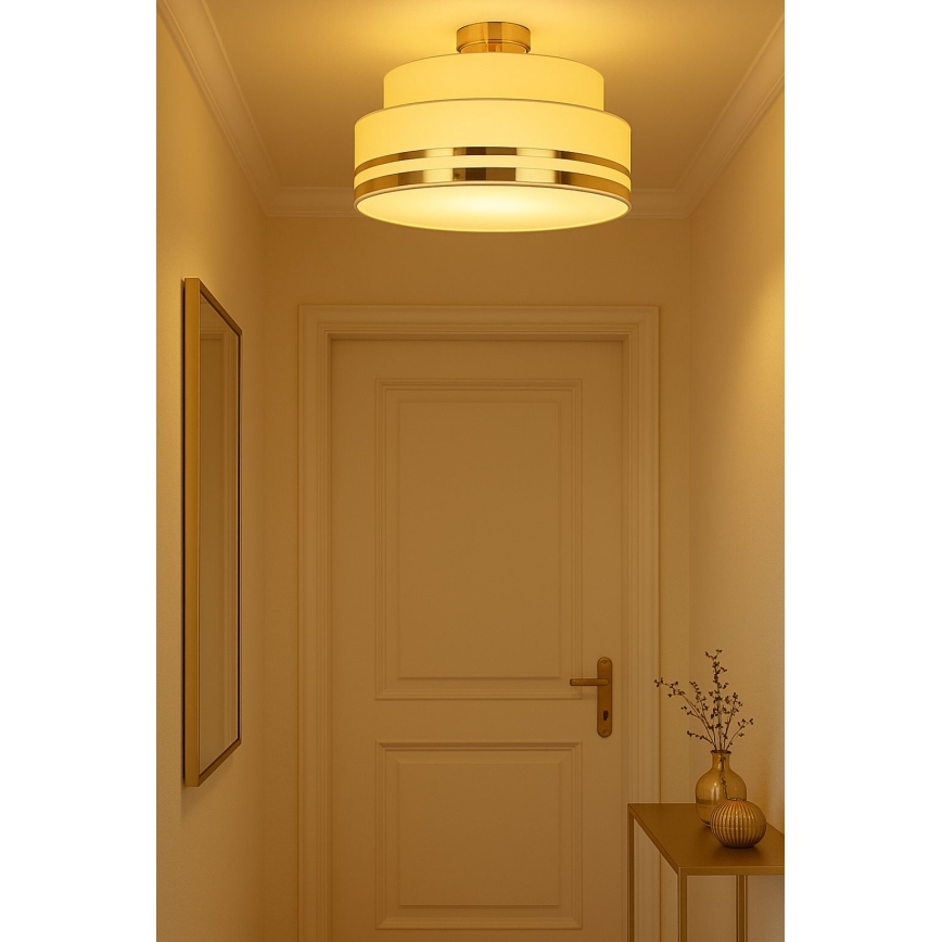 Plafon TAMI 1xE27/60W/230V śr. 40 cm beżowy/złoty