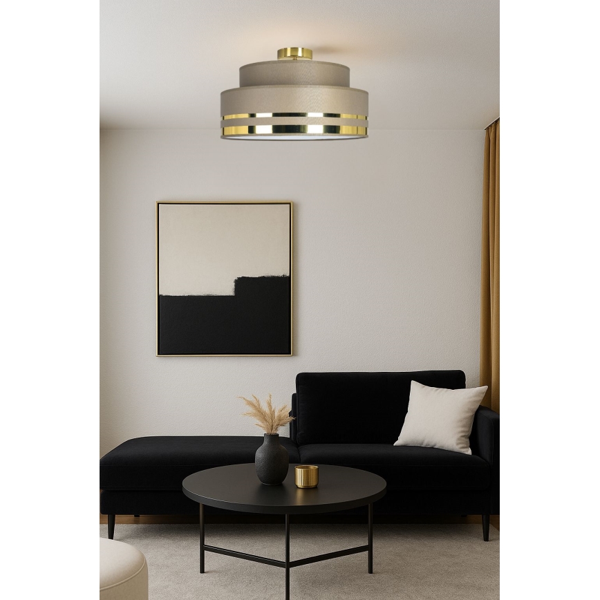 Plafon TAMI 1xE27/60W/230V śr. 40 cm brązowy/złoty