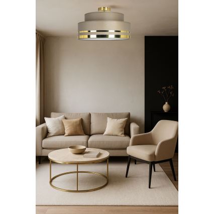 Plafon TAMI 1xE27/60W/230V śr. 40 cm brązowy/złoty