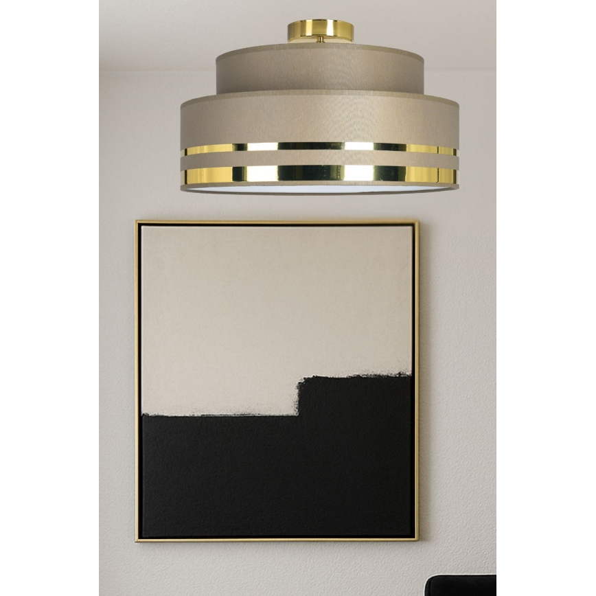 Plafon TAMI 1xE27/60W/230V śr. 40 cm brązowy/złoty