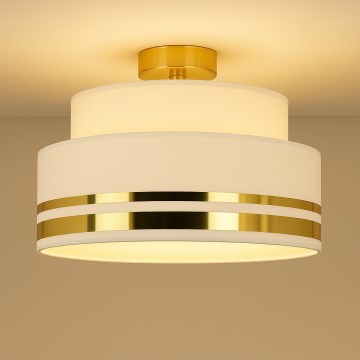 Plafon TAMI 1xE27/60W/230V śr. 40 cm kremowy/złoty