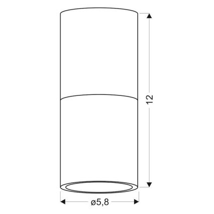 Plafon TUBA 1xGU10/50W/230V czarny