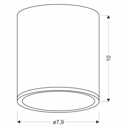 Plafon TUBA GU10/15W/230V