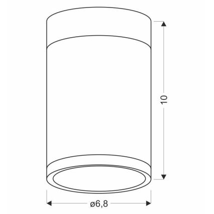 Plafon TUBA GU10/15W/230V