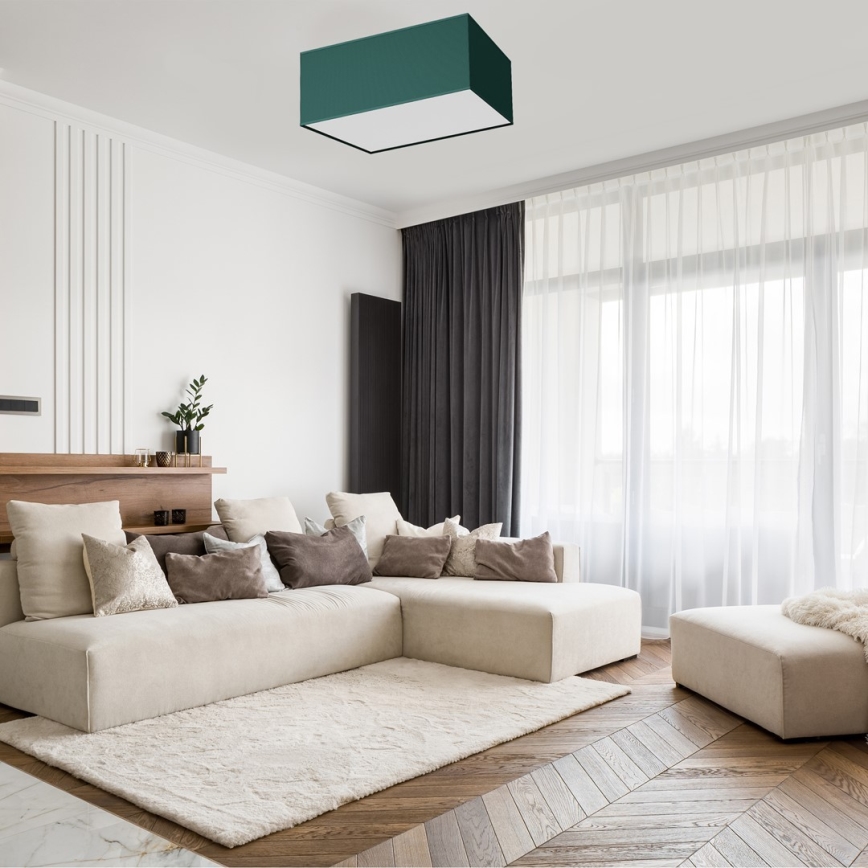 Plafon VERDE 2xE27/60W/230V 40x40 cm zielony